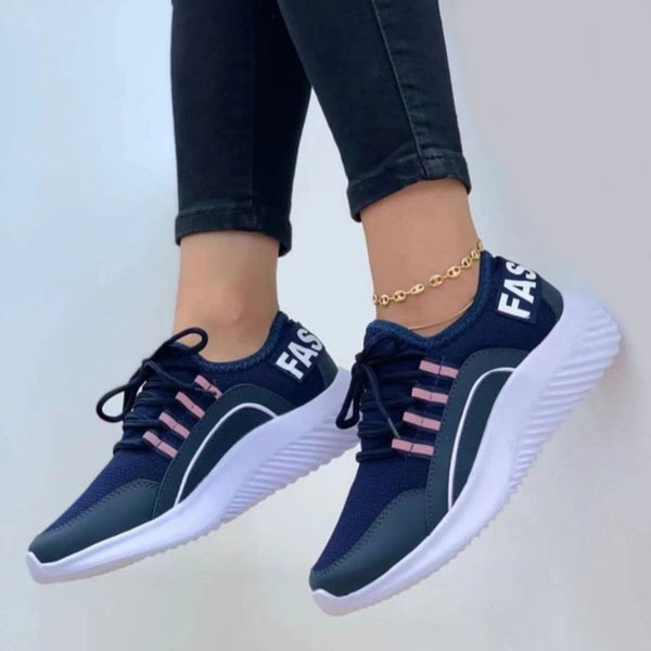 Mesh Sneakers Women Lace Up Running Shoes - ROUTINE FASHION