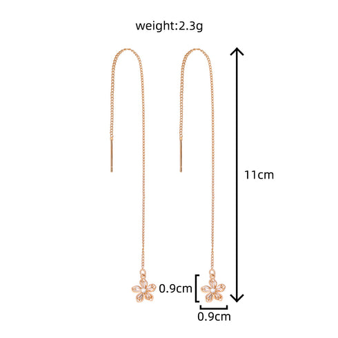 Gold Floral Copper Hardware Tassel Earring Earrings - ROUTINE FASHION