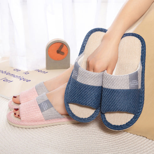 Linen Slippers House Shoes Women Bedroom Slippers - ROUTINE FASHION