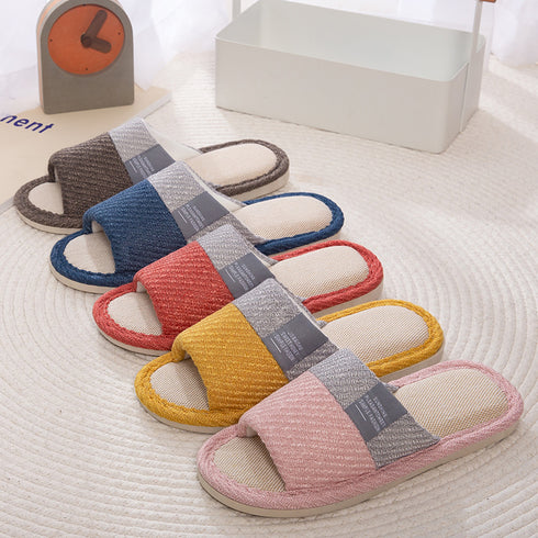 Linen Slippers House Shoes Women Bedroom Slippers - ROUTINE FASHION
