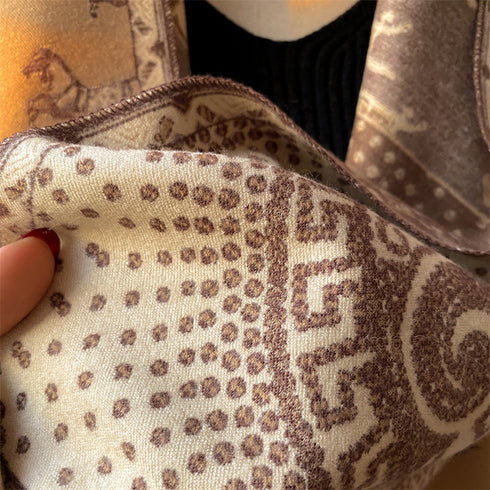 Color Blocking And Matching Cashmere Scarves For Women - ROUTINE FASHION