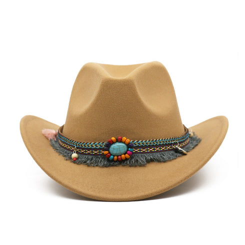 Cowboy Hats Curled Felt Riding Men And Women - ROUTINE FASHION