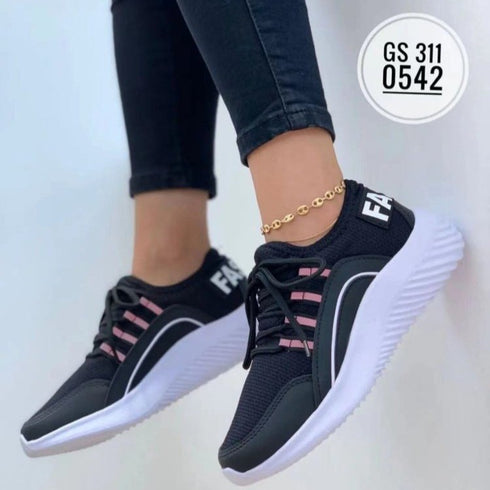 Mesh Sneakers Women Lace Up Running Shoes - ROUTINE FASHION