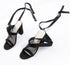 Women Sandals Bandage Flock Cross Strap Lace Up High Heels Sandal - ROUTINE FASHION