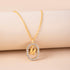 Crystal Letter Necklace Gold Name Initial Alphabet Oval Pendant Necklaces For Women - ROUTINE FASHION