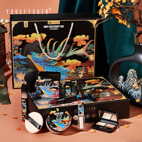 Elk Makeup Nine-piece Set Makeup Powder Air Cushion BB Cream Lipstick Affordable Makeup Set - ROUTINE FASHION