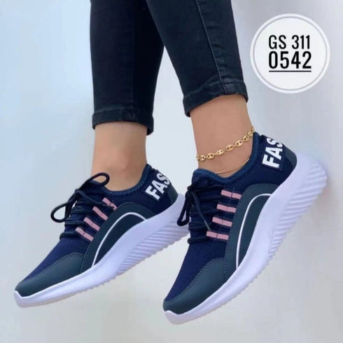 Mesh Sneakers Women Lace Up Running Shoes - ROUTINE FASHION