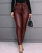 Fashion casual PU pants leather pants - ROUTINE FASHION