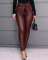 Fashion casual PU pants leather pants - ROUTINE FASHION