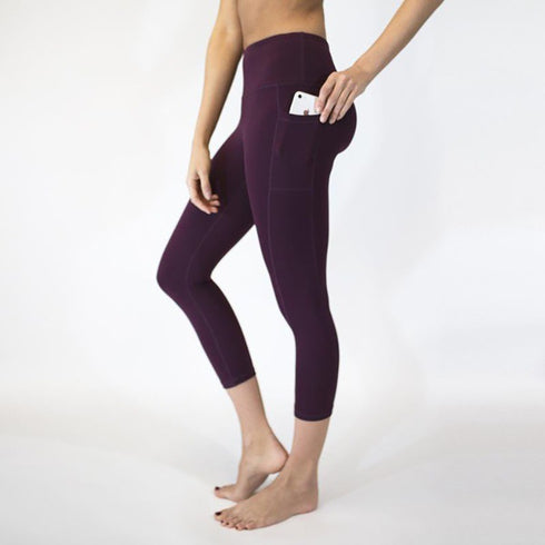 Solid color yoga pants for women with pockets - ROUTINE FASHION