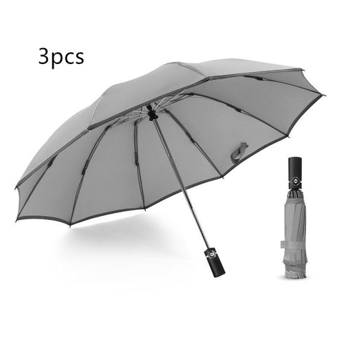 Inverted Umbrella Travel Portable Windproof Folding Umbrella,10Ribs Auto  Close Umbrella,Reflective Stripes For Night Safety - ROUTINE FASHION