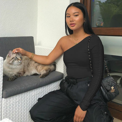 Sexy One Shoulder T-shirts For Women Ladies - ROUTINE FASHION