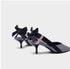 Boussac Stripe Kitten Heel Women Mules Pointed Toe Bowtie Women Sandals High Heels Summer Slip on Shoes Women SWC0112 - ROUTINE FASHION