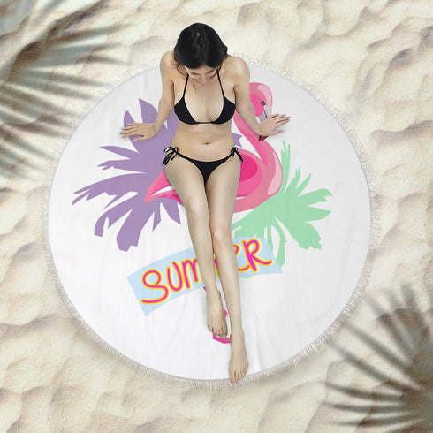 Fringed beach towel round bath towel beach towel - ROUTINE FASHION