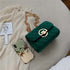 Lingge Embroidery Thread Shoulder Bag Chain Velvet Crossbody Bag - ROUTINE FASHION