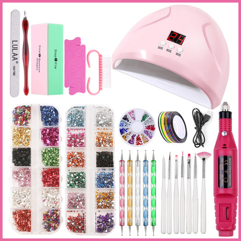 Nail Lamp Nail Art Sticker Drill Tool Set - ROUTINE FASHION