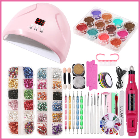 Nail Lamp Nail Art Sticker Drill Tool Set - ROUTINE FASHION