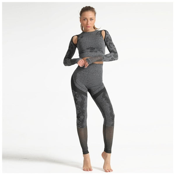 Clothing Set Woman Women Workout for Ladies Sport Yoga Gym - ROUTINE FASHION