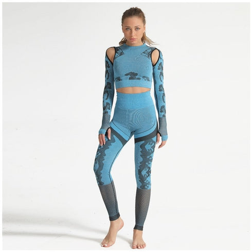 Clothing Set Woman Women Workout for Ladies Sport Yoga Gym - ROUTINE FASHION