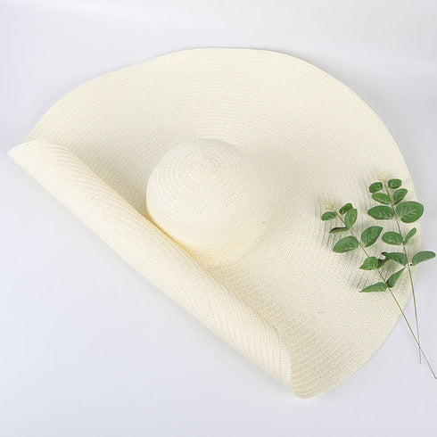 25CM Wide Brim Oversized Beach Hats For Women Large Straw Hat UV Protection - ROUTINE FASHION
