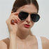 A1166 Polygonal Big Frame Sunglasses, Metal Frame Sunglasses For Women - ROUTINE FASHION