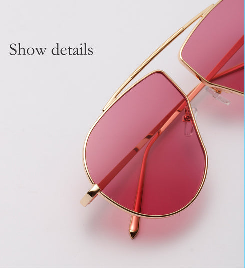 A1166 Polygonal Big Frame Sunglasses, Metal Frame Sunglasses For Women - ROUTINE FASHION
