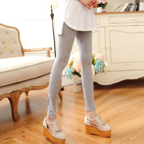 XS-7XL Leggings Women Cotton Lace Decoration Leggings Leggins Plus Size Long Leggings - ROUTINE FASHION