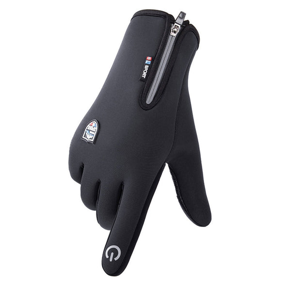Leather Velvet Gloves Plus Velvet Warm Gloves Touch Screen Non-slip Sports Cycling Gloves - ROUTINE FASHION