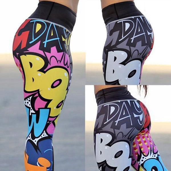 Printed Pants Slim Yoga Pants Sports Leggings Women - ROUTINE FASHION