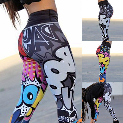 Printed Pants Slim Yoga Pants Sports Leggings Women - ROUTINE FASHION