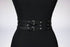 Women Black Leather Waist Belts Sexy Body Harness 3 Layer PU Metal Hoop Patchwork Rivet Belt for Lady - ROUTINE FASHION