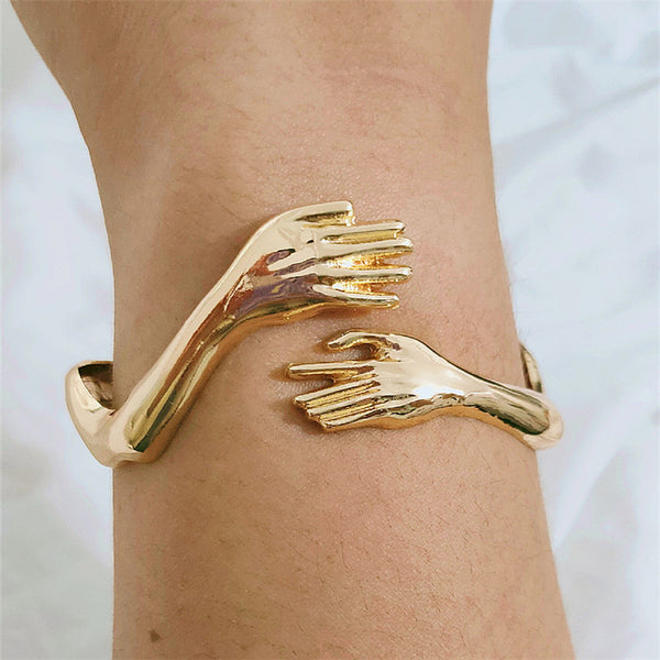 Goth Hand Hug Bracelet For Women Men Cuff Bangle Adjustable Lover Couple Bracelets - ROUTINE FASHION