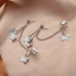 Tassel Zircon Earring Chain Double Earrings Ear Bone Studs - ROUTINE FASHION