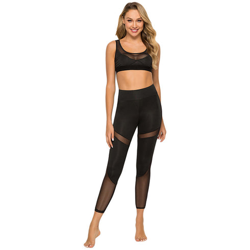 Black Mesh Leggings Women Pant High Waist Legging Fitness - ROUTINE FASHION