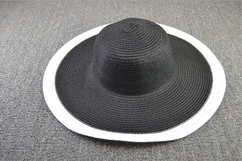 25CM Wide Brim Oversized Beach Hats For Women Large Straw Hat UV Protection - ROUTINE FASHION