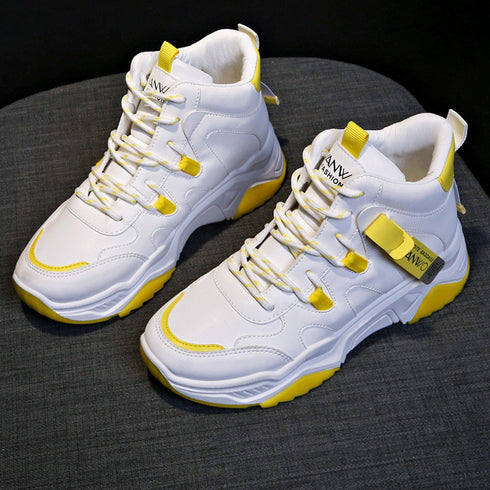 White Running Women Chunky Sport Shoes Woman Spring Summer Platform Sneakers - ROUTINE FASHION