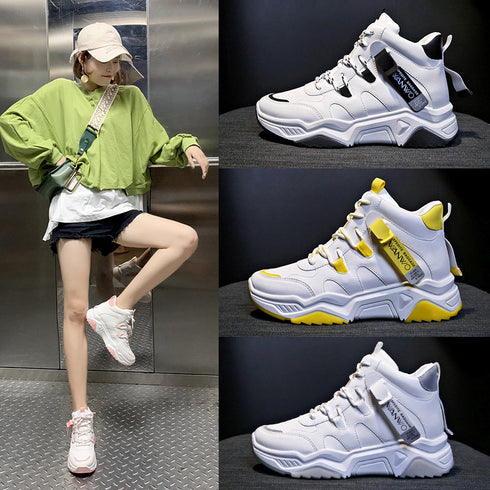 White Running Women Chunky Sport Shoes Woman Spring Summer Platform Sneakers - ROUTINE FASHION