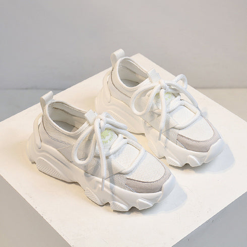 Woman Mesh Surface Breathable Casual Shoes Fashion Woman Lace-up Vulcanized Shoes Platform Comfort Woman Sneakers - ROUTINE FASHION