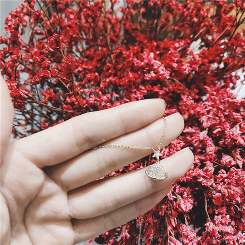 Wedding Planet Pendant Necklace for Women Real - ROUTINE FASHION