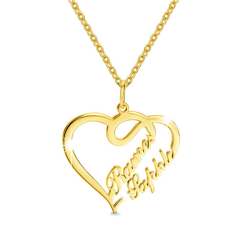 Double Heart Necklace Personalized Necklaces Pendant Gifts Stainless Steel For Women - ROUTINE FASHION