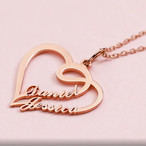 Double Heart Necklace Personalized Necklaces Pendant Gifts Stainless Steel For Women - ROUTINE FASHION