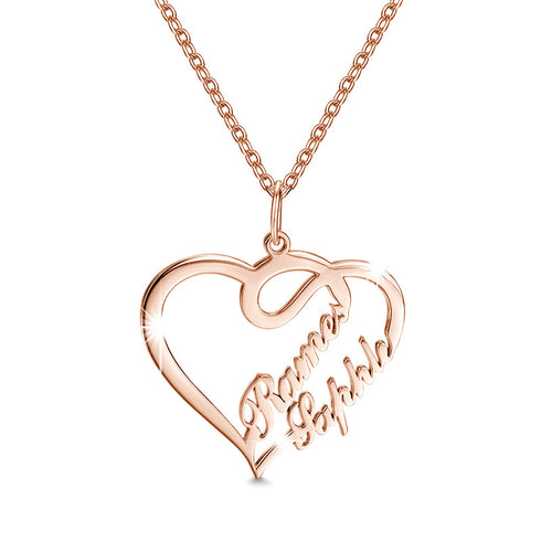 Double Heart Necklace Personalized Necklaces Pendant Gifts Stainless Steel For Women - ROUTINE FASHION