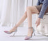 Sequin Pointed High Heels Stiletto Hollow Word Buckle Banquet Bridal Shoes - ROUTINE FASHION