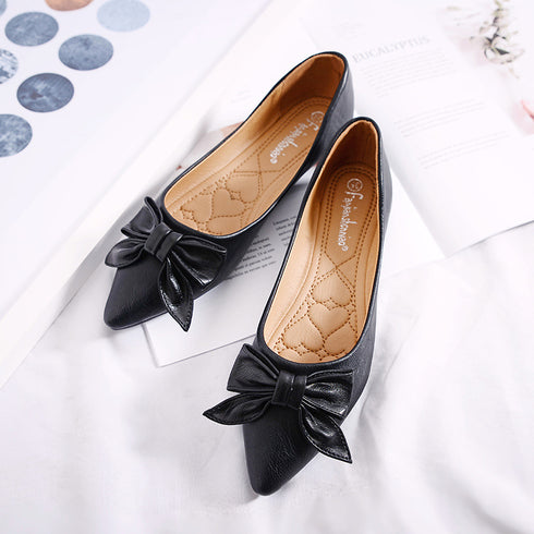 womens flats shoes ballet Leather Pointed toe ballerina - ROUTINE FASHION