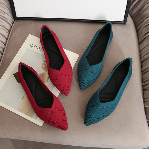 Womens Flats Shoes Ballet Mesh Slip On Ballerina Shallow - ROUTINE FASHION