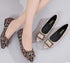 Square Buckle Rhinestone Single Shoes Women Pointed Flat Shoes Women Shoes - ROUTINE FASHION