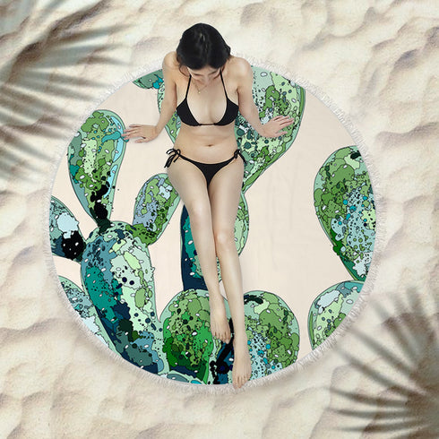 Fringed beach towel round bath towel beach towel - ROUTINE FASHION