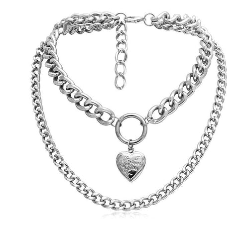 Metal Heart Choker Necklace For Women - ROUTINE FASHION