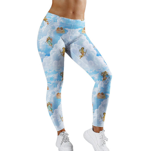 Printed Cupid Leggings Outer Wear Leggings - ROUTINE FASHION