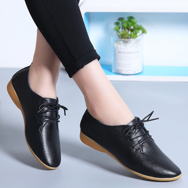 Little white shoes women flat British style - ROUTINE FASHION